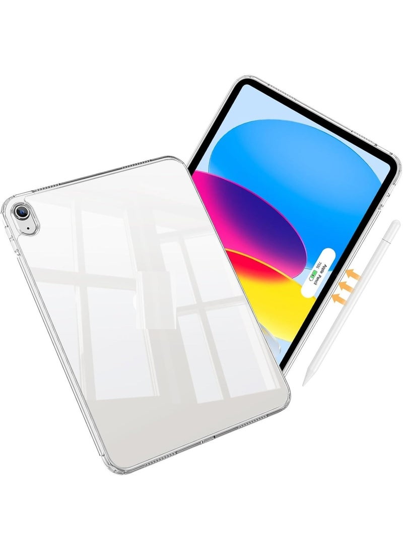 جراب حماية شفاف لجهاز ايباد الجيل العاشر 10 2022 (10.9 بوصة)  رفيع وخفيف الوزن من البولي يوريثين الحراري مع حافة مرتفعة وظهر - Image 1